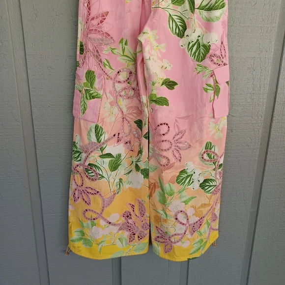 Hemant And Nandita Pakhi Cargo Pant Women Boho Floral Embroidery Cotton Pockets - Picture 9 of 15